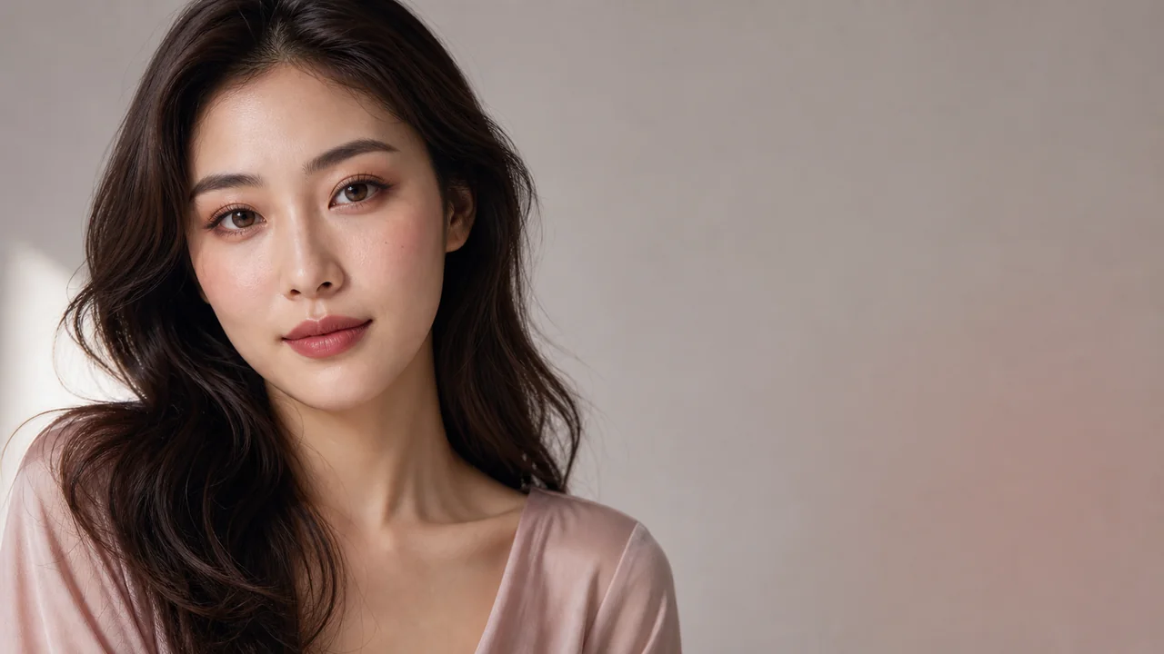 Close portrait showing eye makeup placement in even light