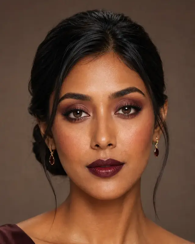 Burgundy Velvet makeup reference