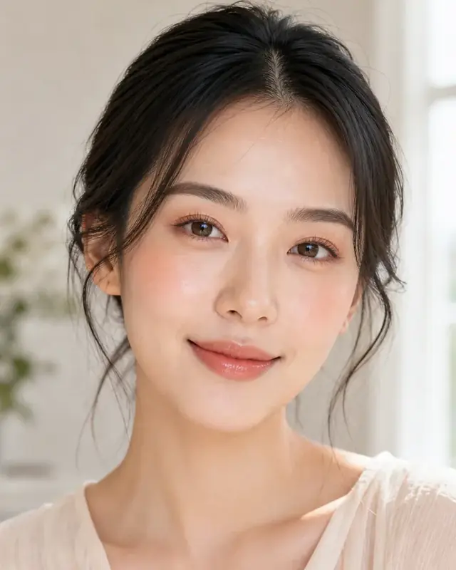 Morning Peach Glow makeup reference