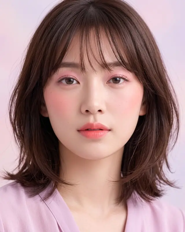 水彩チークのメイク参考画像